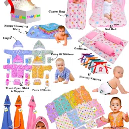 Toddylon 56 in 1 New Born Baby Products All Combo Baby Shower Gift Set (0-6 Months, Multicolor) image 1
