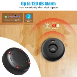 5 Black Pack Water Leak Alarm Detector, 120dB Loud Alert Water Sensor, IP66 Waterproof, Sensitive Leak and Drip Alert, Easy Installation for Home, Basement Flood Prevention, Bathroom, Sink, Laundry image 2