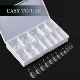 VINIMAY Professional Gel Nail Tips Medium Almond Shape, 552Pcs Pre-Shaped Soft Gel Nail Tips Clear Full Cover False Nails for Gel Nail Polish Soak Off Easy Nail Extensions Acrylic Fake Nails image 3