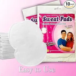 (Pack of 10) Disposable Underarm Sweat Pads for Men & Women – Highly Absorbent, Cotton, Anti-Allergic, Anti-Bacterial, Odor-Control Sweat Pads with Peel-Off Adhesive image 1