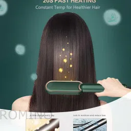 ROMINO Hair Styler Dryer Comb – 5-in-1 Electric Hair Styling Tool for Drying, Straightening, Curling, Combing & Volumizing – PTC Ceramic Heater & Negative Ion Technology – Auto Shut-Off image 3