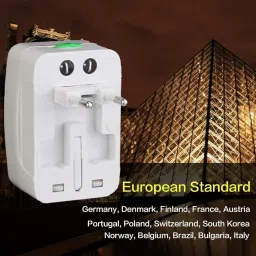 Worldwide Universal Worldwide International Travel Adapter with 125V 6A,250V Electrical Protected Plug (Travel Adapter with Dual USB) image 1