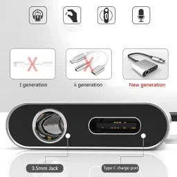 Type C to 3.5mm Headphone Aux Jack & USB-C Charge 2in1 Multi Colour Adapter Compatible with Samsung One Plus Xiaomi Huawei Google Mi Sony Vivo Oppo HTC Redmi All C Devices image 3