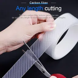 AutoBizarre High Gloss White Carbon Fiber Style Anti-Scratch Edge Guard Step Decoration Waterproof Tape - 5cm x 500cm image 2