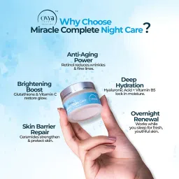 Ovya Pure Miracle Complete Night Care Face Cream, 3-in-1 Formula with Glutathione, Niacinamide, Hyaluronic Acid, Anti-Aging Moisturizer, Dermatologist Tested, Non-Greasy, 50g image 3