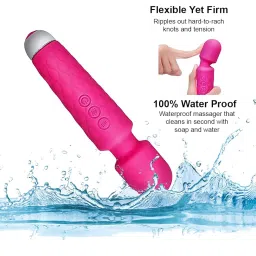 Rechargeable Body Massager for Women and Men/Handheld Waterproof Vibrate Wand Massage Machine with 20 Vibration Modes - 8 Speeds image 2