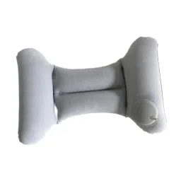 bnf bnf® Inflatable Travel Pillow Compact Cushion for Business Trip Traveling Fishing Flocking Gray|Travel Pillows|Travel image 1