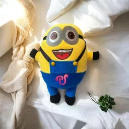 Pink Unicorn - Minion Plush Toy – Soft Stuffed Yellow Cartoon Character Doll with Blue Overalls, Cute Hugging Pillow for Kids & Adults, 30cm image 3