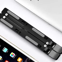 KRABERS ABS Plastic Laptop Stand Foldable Portable Tabletop Laptop/Desktop Riser Stand Holder Compatible for MacBook, HP, Dell, Lenovo & All Other Notebook (White).. image 3