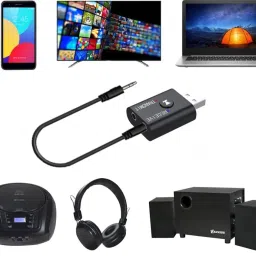 Drumstone (𝗦𝗽𝗲𝗰𝗶𝗮𝗹 𝟭𝟱 𝗬𝗲𝗮𝗿𝘀 𝗪𝗮𝗿𝗿𝗮𝗻𝘁𝘆) Seamless Connectivity with 2-in-1 USB Bluetooth 5.0 Transmitter & Receiver for TV, PC, Car image 1
