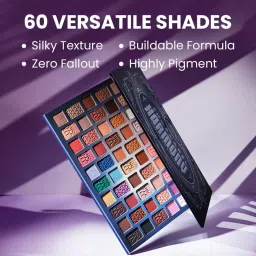 Shopaarel Harmony Eyeshadow Palette 60 Shades | Enriched with Vitamin E & Hyaluronic Acid | Blendable, Long-Lasting & Highly Pigmented Makeup Palette image 3