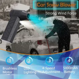 OSHIMA Cordless Handheld Powerful Blower, Electronic Air Blower, Cordless Leaf Blower, Air Blower Jet Fan LED Turbo Blower Turbo Violent Brushless Fan Outdoor Portable Mini Handheld Dryer image 2