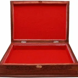 Handmade Wooden Rehal Full Carving Design Rosewood Rectangular Holy Book Stand with Red Velvet Interior for Quran Ramayan Bible Gita Ved Guru Granth Sahib (Brown, Carving Design) image 3