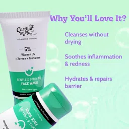 Chemist at Play Gentle & Soothing Facewash | 100% Soap & Fragrance-Free | Cleanses, Soothes, Refreshes & Hydrates | Strengthens Skin Barrier | 75ml image 1