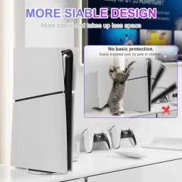 Juseisin for PS5 Vertical Stand Slim for Playstation 5 Consoles CFI-1000 Models, PS5 CFI-2000 Models Base with Screw, Anti-Rollover and Anti-Slip image 2