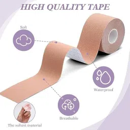 kiran sales Boob Tape Kit - Instant Boob Tape with 10 Nipple Pasties for Fashion with 36 Strips Double Sided Tape for Clothes &1 Pair Reusable Nipple Cover for Women image 3