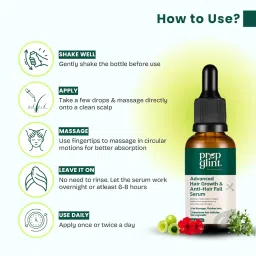 Prep Glint Advanced Hair Growth & Anti‑Hair Fall Serum – with Redensyl, Procapil, Kopexil, Anagain, & Botanical Extracts – Clinically‑Proven Hair Fall Control & Density Boost for For Men & Women-30ml image 5