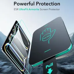 ESR 2 Pack Armorite Screen Protector for iPad Pro 11 Inch M4 2024 (5th Generation), 9H Hardness Tempered Glass Film with UltraFit Tray, Military Grade, HD Clarity, Dust and Bubble Free image 2