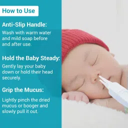 Zikku Baby Nose Cleaner Safe and Gentle Nose Cleaner for Kids and Newborns Babies, Nasal Tweezer/Nose Plucker for Baby, Easy-to-Use Remove Dust Particles and Mucus for Comfortable Breathing (White) image 2