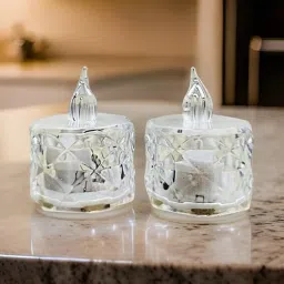 Tmisham Store Crystal tealight Smokeless Candle Light, Flameless led Diya | led Light | Tea Lights for Diwali and Christmas Decorations (Pack of 3) image 5
