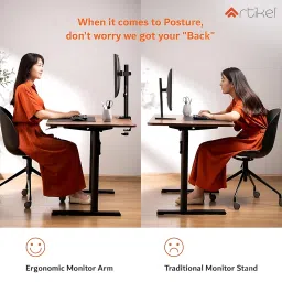 Artikel Single Monitor Arm ECO | Adjustable Heavy Duty Monitor Arm | VESA Mount with C Clamp & Grommet Mounting Base | Computer Monitor Stand for Screen up to 27 inch | Table Mounted | Black image 2