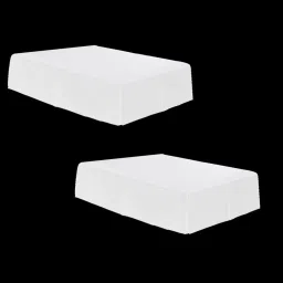 VELURA 2xSolid Color Hotel Pleated Bed Skirt Wrinkle & Fade Resistant White_Queen|2 Piece Bed Skirt| Bed Skirts| Bedding image 1