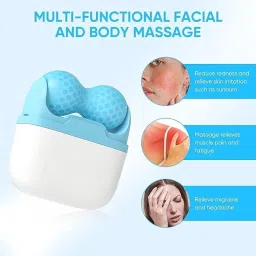 SAKSAA Ice Roller, Ice Roller for Skin Care Tools, 2 in 1 Face Massager Eye Roller for Puffy Eyes Migraine Relief, Reduce Wrinkles, Relieve Muscle Soreness, Relieve [Pack of 1] image 3