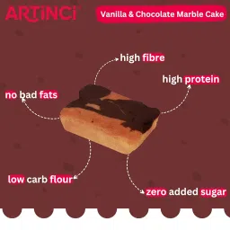 Artinci - Marble Cake (150g) | Sugar free cake| Keto snacks | Gluten free snacks | Sweetened with Stevia powder | No Added Sugar | Made with 100% Almond flour & Rich cocoa powder | Tea Cake image 3