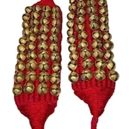 SHIVA Ghungroo Red Pad 4 Line | Each line 10 Ghungroo (1.6 cm) image 2