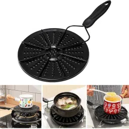 BBQ Round Plate Cooker Plate Stovetop Simmer Ring Disc for Electric and for Gas Stove Glass Cooktop Converter Flame Guard Induction Hob Pans Cooker Diffuser Plate Adapter Plate Coffee Milk image 5