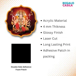 Regalo Casila Panchmukhi Hanuman Acrylic Wall Frame Door Vastu Dosh Rectification Remedy Of Home, Office And Factory Acrylic Photo Poster with self adhesive tape, 10 cm image 3