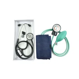 Advance Aneroid Watch Type Blood Pressure Monitor (Green) with Compact Soft PVC Tube High Acoustic Stethoscope image 2