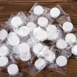 Magic Tablet Coin Tissue (100)| Travel Facial Towel Water Wet Wipe Washcloth Napkin Moistened Tissues Magic Coin Tissue Napkin Paper | image 3