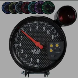 AUTO MT WORKING RPM Tiger RPM Meter Speedometer Tacho Gauge (Carbon Fibre) image 3