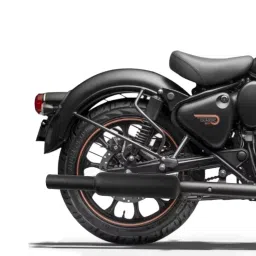 EAZ Short Punjab Silencer Free Flow For Royal Enfield Classic Reborn 350cc, Bullet 2023 350cc, Meteor 350cc (Big Mouth, Black) image 2