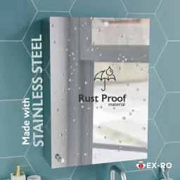 TEX-RO Stainless Steel 202 Luxury Bathroom Mirror Cabinet - Bathroom Cabinet with Mirror - Mirror Cabinet for Wall Suitable for Salons, Hospitals, Schools Etc.. (14x 20 Inch-Chrome) image 5