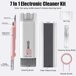 7 in 1 Electronic Cleaner Kit, Keyboard Cleaner Kit with Brush, 3 in 1 Cleaning Pen for AirPods Pro, Multifunctional Cleaning Kit for Earphone, Keyboard, Laptop, Phone, PC Monitor (Grey) image 5
