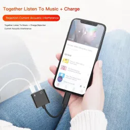 Type C to 3.5mm Headphone Aux Jack & USB-C Charge 2in1 Multi Colour Adapter Compatible with Samsung One Plus Xiaomi Huawei Google Mi Sony Vivo Oppo HTC Redmi All C Devices image 1
