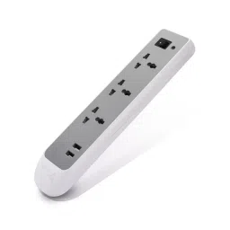 Syska 3 Way 1500 Watts Universal Sockets Power Strip with 2 USB Ports, Spike and Surge Protection, LED Indicator and 2.5 m Cord Length Multitasking Extension to Power Multiple Devices at Once image 1