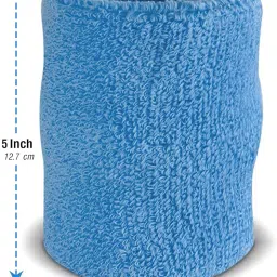 AMIFIT 5 x 3 Inch Sports Wrist Band Absorbent Sweatbands for Football Basketball Running Athletic Sports and Working Out, Pack of 1 (Sky Blue) image 3