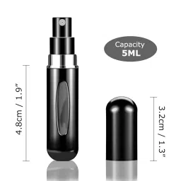 Metal 2Pcs Refillable Perfume Atomizer Bottles?Portable Mini Separate Perfume Bottle?Travel And Outings Spray Boxes Dispensers 5Ml/0.2Oz(Black) image 1