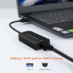 2.5G USB to Ethernet Adapter, CableCreation USB 3.0 to 2.5G LAN Ethernet Adapter, USB to RJ45 Network up to 2.5Gbps Convertor Compatible with MacBook Pro, Air, Windows 10, 8.1, macOS, Black image 1
