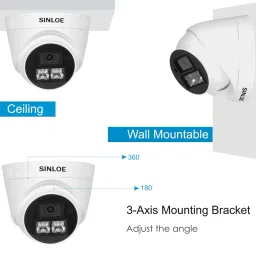 SINLOE 2 MP Color Night Vision Day/Night 24 Hour Full Color Vision 1080P Full HD AHD Indoor Dome CCTV Surveillance Camera Compatible with All 2MP and Above AHD Supporting DVRs, 2 Unit image 3