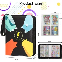 SYGA Card Binder for Game Cards, 4 Pocket Zipper Album with 50 Removable Sleeves Premium Waterproof PU Case Card Holder-Messi Design image 1