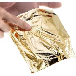 A.K GOLD LEAF 100 Sheets 8x8cm Gold Leaf Sheets Foil Paper for Gilding Crafting DIY Arts Project Crafting Decoration Makeup Spa Art Craft Work (Gold) image 4