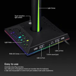 TRENDIVIBE Universal RGB Light Earphone Headphone Headset Stand Hanger Holder Display image 4