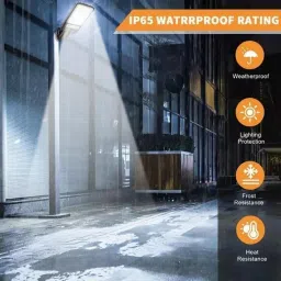 AARUKCREAION 180W LED Solar Street Light Outdoor – 10000LM Solar Flood Light with Motion Sensor, IP65 Waterproof, Wired Solar Powered Security Light for Yard, Garden, Pathway & Outdoor Use (1-Pack) image 4