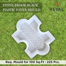 Reyal Plastic New BROOK Paver Block mould(60mm) Brick Design Interlocking Paver Mould(Pack of 5) image 5