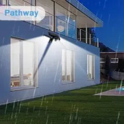 HKV Acrylic Led Bright Solar Lights Outdoor,74 Led Solar Motion Sensor Lights Outdoor, 3 Adjustable Heads Solar Security Lights, Ip65 Waterproof Flood Lights For Pathway image 2