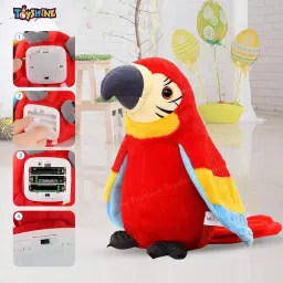 Toyshine Talking Macaw Parrot Repeat What You Say Stuffed Animal Plush Toy Electronic Record Animated Bird Shake Wings Speaking Parrot Pet Toy for Kids Boys Girls - B image 3
